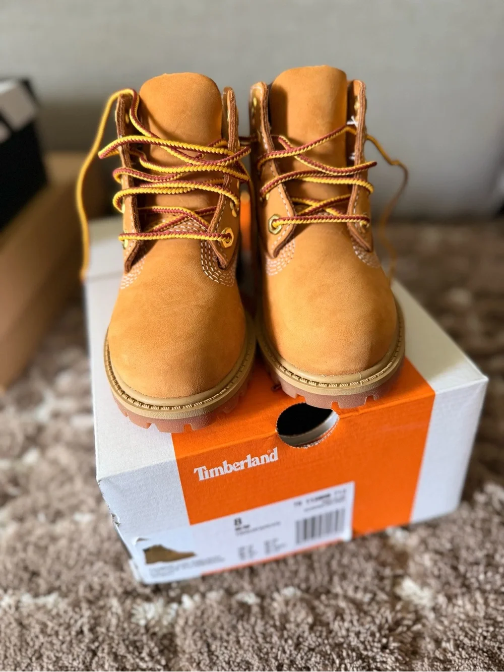 Timberland Kids Wheat/Chestnut Nubuck Lace-Up Boots